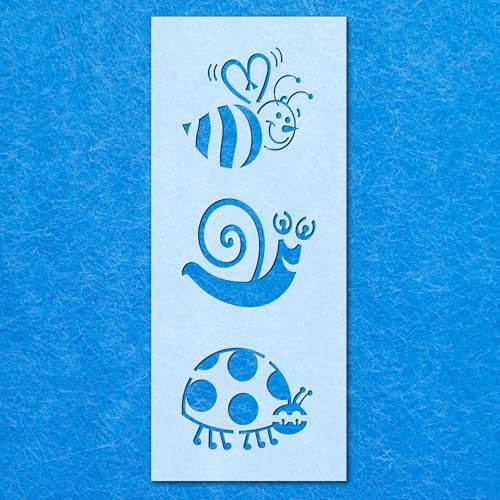 Schablone mit Bienen-Schnecke, Marienkäfer, Vogel, Mylar, Airbrush, Malerei, Wandkunst, Handwerk von LAZER NINJA