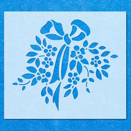 Schablone mit Blumen, Schleife, Mylar, Airbrush, Malerei, Wandkunst, Handwerk von LAZER NINJA