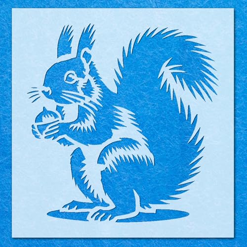 Schablone mit Eichhörnchen, Wildtiere, Mylar, Airbrush, Malerei, Wandkunst, Handwerk Schablone mit Eichhörnchen, Wildtiere, Mylar, Airbrush, Malerei, Wandkunst, Handwerk von LAZER NINJA