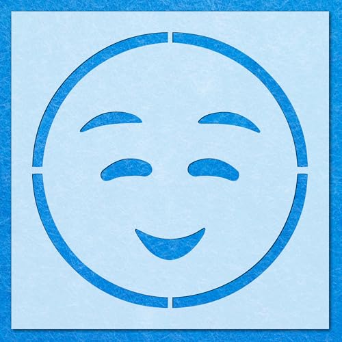 Schablone mit Emoji-Motiv, lächelnd, Mylar, Airbrush, Malerei, Wandkunst, Handwerk Schablone mit Emoji-Motiv, lächelnd, Mylar, Airbrush, Malerei, Wandkunst, Handwerk von LAZER NINJA