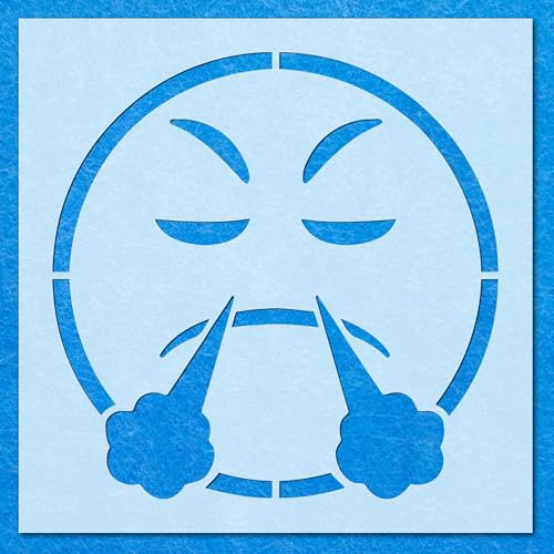 Schablone mit Emoji-Motiv "Very Mad", Mylar-Airbrush-Malerei, Wandkunst Schablone mit Emoji-Motiv "Very Mad", Mylar-Airbrush-Malerei, Wandkunst von LAZER NINJA