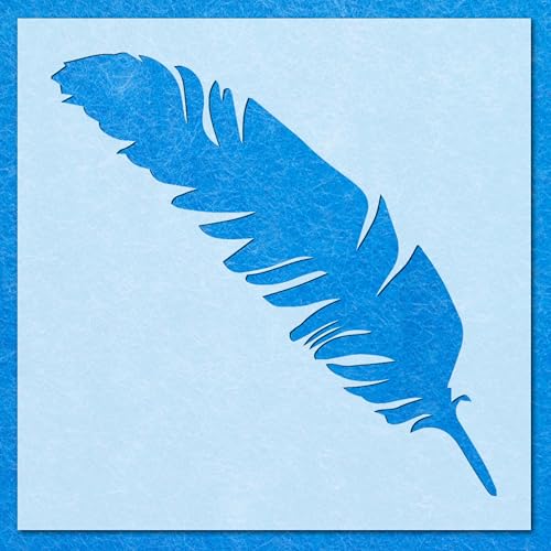 Schablone mit Feder-Vogelflügel: Mylar-Airbrush-Wandkunst, Malerei, Basteln, DIY-A5-Schablone, Designgröße (110 mm, 110 mm) von LAZER NINJA