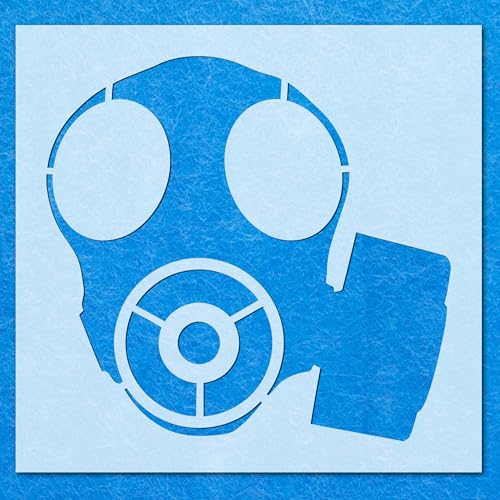 Schablone mit Gasmaske 02, Mylar-Airbrush-Malerei, Wandkunst, Handwerk von LAZER NINJA