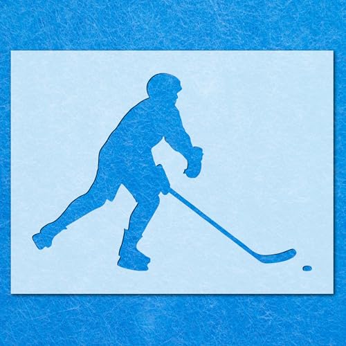 Schablone mit Hockeyspieler-Silhouette, Mylar, Airbrush-Malerei, Wandkunst, Handwerk Schablone mit Hockeyspieler-Silhouette, Mylar, Airbrush-Malerei, Wandkunst, Handwerk von LAZER NINJA