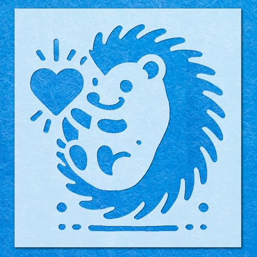 Schablone mit Igel-Herz, Mylar, Airbrush-Malerei, Wandkunst, Handwerk von LAZER NINJA