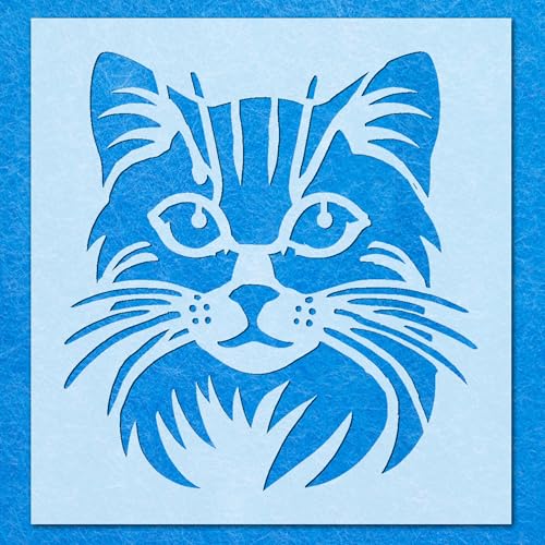 Schablone mit Katze, Haustier, Tier, Mylar, Airbrush, Malerei, Wandkunst, Handwerk von LAZER NINJA