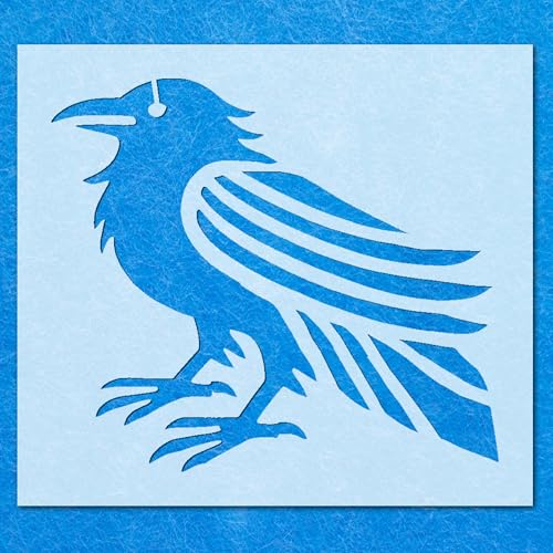 Schablone mit Krähenvogel, Tier, Mylar, Airbrush, Malerei, Wandkunst, Handwerk von LAZER NINJA