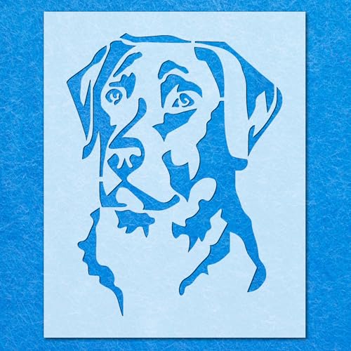 Schablone mit Labrador-Hund, Sat Home, Mylar, Airbrush, Wandkunst, Malerei, Basteln, DIY-A5-Schablone, Designgröße (140 mm, 110 mm) von LAZER NINJA