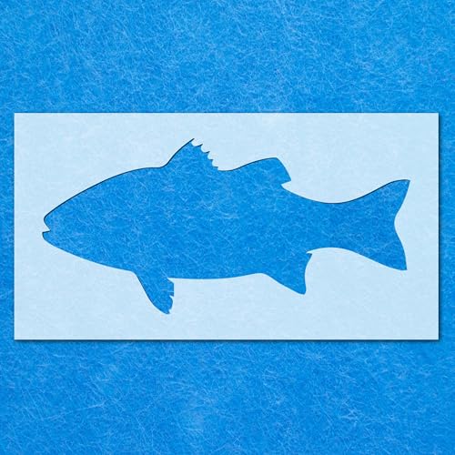 Schablone mit Meeresfisch, Mylar, Airbrush, Wandkunst, Malerei, Basteln, DIY-A4-Schablone, Designgröße (120 mm, 255 mm) von LAZER NINJA