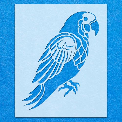 Schablone mit Papageienvogel, Mylar, Airbrush, Malerei, Wandkunst, Handwerk Schablone mit Papageienvogel, Mylar, Airbrush, Malerei, Wandkunst, Handwerk von LAZER NINJA