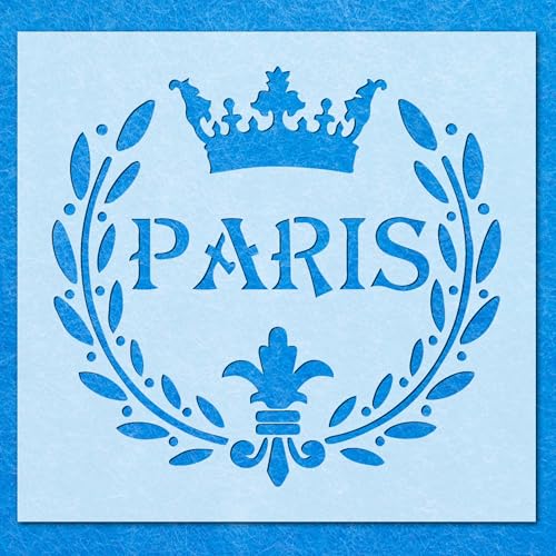Schablone mit Paris-Kronen-Zitat im Vintage-Stil, Mylar-Airbrush-Wandkunst, Malerei, Basteln, 3-A2-Schablone, Designgröße (380 mm, 405 mm) von LAZER NINJA