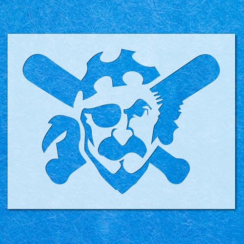 Schablone mit Piratengesicht, Fledermaus, Augenklappe, Schiff, Mylar, Airbrush, Wandkunst, Malerei, Handwerk, A4-Schablone, Designgröße (170 mm, 230 mm) von LAZER NINJA