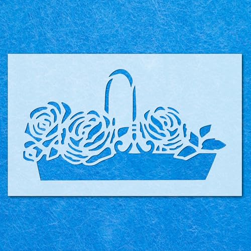 Schablone mit Rosen-Korb, Mylar, Airbrush, Malerei, Wandkunst, Handwerk von LAZER NINJA
