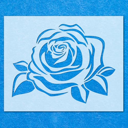 Schablone mit Rosenblüte, Mylar, Airbrush, Malerei, Wandkunst, Handwerk von LAZER NINJA