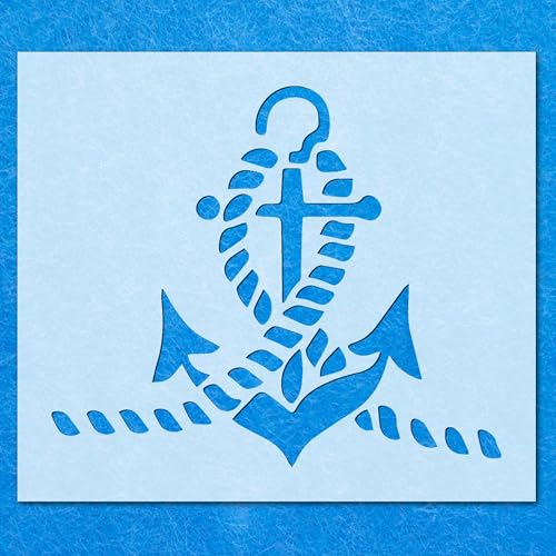 Schablone mit Schiffsanker-Seil, Mylar, Airbrush, Malerei, Wandkunst, Handwerk von LAZER NINJA