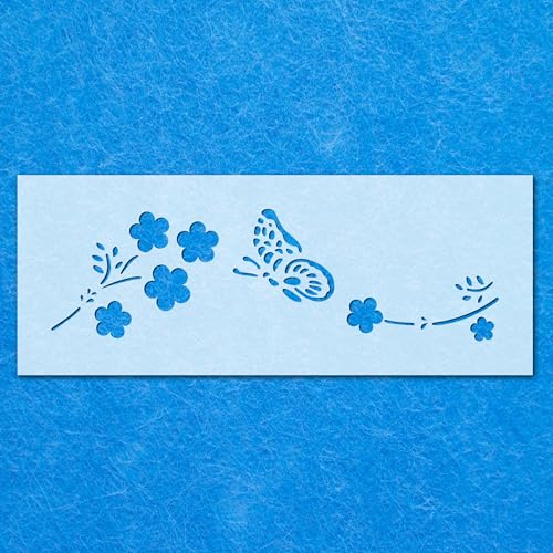 Schablone mit Schmetterlings-Blumen, Mylar, Airbrush, Malerei, Wandkunst, Handwerk Schablone mit Schmetterlings-Blumen, Mylar, Airbrush, Malerei, Wandkunst, Handwerk von LAZER NINJA