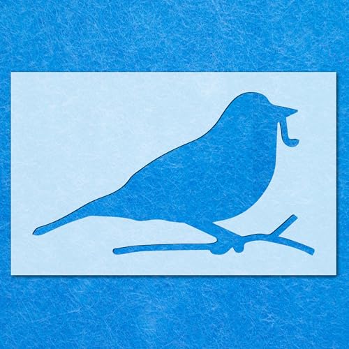 Schablone mit Spatzenvogel: Mylar-Airbrush-Wandkunst, Malerei, Basteln, 190 Mikron, DIY-A4-Schablone, Designgröße (150 mm, 255 mm) von LAZER NINJA