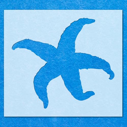 Schablone mit Sternfischen und Meerestieren: Mylar-Airbrush-Wandkunst, Malerei, Basteln, DIY-A5-Schablone, Designgröße (110 mm, 120 mm) von LAZER NINJA