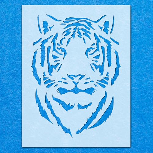 Schablone mit Tigerkopf, Mylar, Airbrush, Malerei, Wandkunst, Handwerk Schablone mit Tigerkopf, Mylar, Airbrush, Malerei, Wandkunst, Handwerk von LAZER NINJA