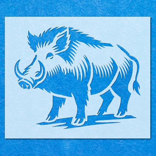 Schablone mit Warzenschweinchen, Mylar-Airbrush-Malerei, Wandkunst, Handwerk von LAZER NINJA