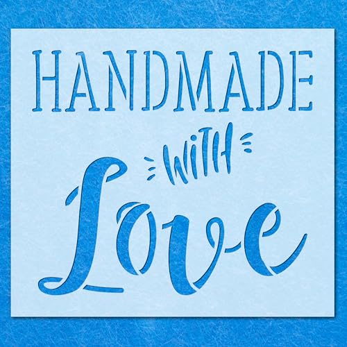 Schablone mit Zitat "Handmade with Love", Mylar-Airbrush-Malerei, Wandkunst Schablone mit Zitat "Handmade with Love", Mylar-Airbrush-Malerei, Wandkunst von LAZER NINJA