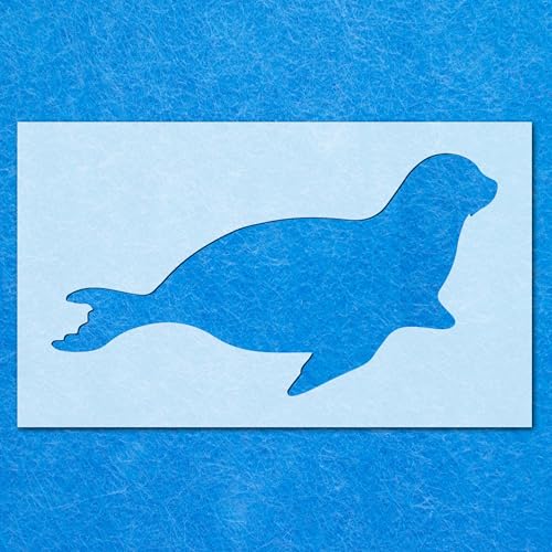 Schablone mit niedlichem Seelöwe: Mylar-Airbrush-Wandkunst, Malerei, Basteln, DIY-A1-Schablone, Designgröße (425 mm, 780 mm) von LAZER NINJA