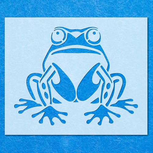Schablone mit sitzendem Froschgesicht, Mylar, Airbrush, Wandkunst, Malerei, Basteln, DIY-A4-Schablone, Designgröße (213 x 170 mm) von LAZER NINJA