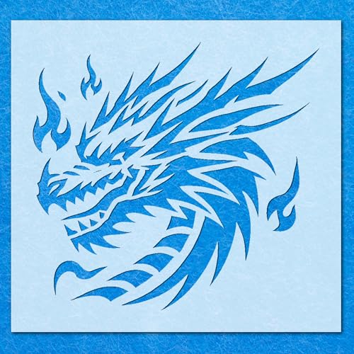 Schablone mit wütendem Drachen, mythische Tiere, Mylar, Airbrush, Malerei, Wandkunst, Handwerk Schablone mit wütendem Drachen, mythische Tiere, Mylar, Airbrush, Malerei, Wandkunst, Handwerk von LAZER NINJA