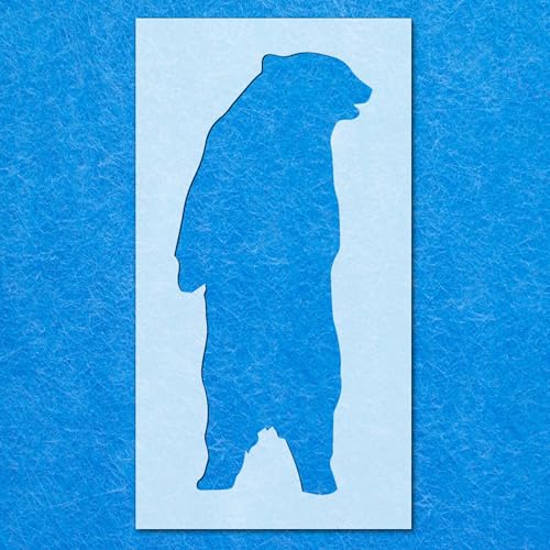 Schablone stehender Bär: Mylar-Airbrush-Wandkunst, Malerei, Basteln, 5, DIY-A3-Schablone, Designgröße (380 mm, 170 mm) von LAZER NINJA