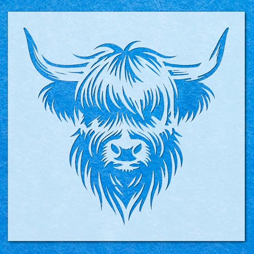 Schablonen mit 3 Highland-Kuh-Tieren, Mylar-Airbrush-Malerei, Wandkunst, Handwerk von LAZER NINJA
