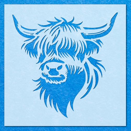 Schablonen mit Highland-Kuh-Tiermotiven, Mylar, Airbrush-Malerei, Wandkunst, Basteln, 2 Stück von LAZER NINJA