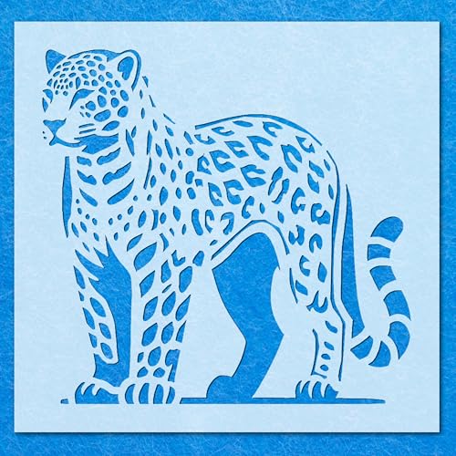 Schablonen mit Leoparden-Wildtier-Safari, 4 Schablonen, Mylar, Airbrush, Malerei, Wandkunst, Handwerk von LAZER NINJA
