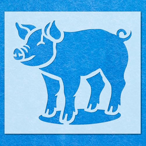 Schablonen mit Schweinefarm-Tieren, Mylar, Airbrush, Malerei, Wandkunst, Basteln, 4 Stück von LAZER NINJA