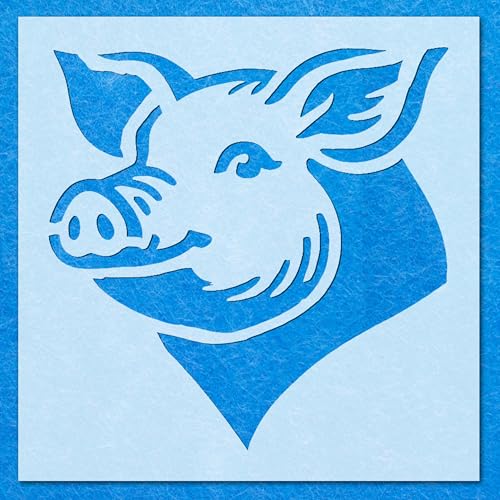 Schweinefarm Schablone: Mylar Airbrush Wandkunst Malerei Handwerk 3-190 Mikron | DIY-A4-Schablone – Designgröße (171 x 170 mm) von LAZER NINJA