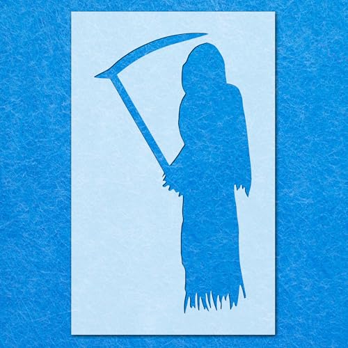 Sensenmann-Schablone, Mylar-Airbrush-Malerei, Wandkunst, Handwerk Sensenmann-Schablone, Mylar-Airbrush-Malerei, Wandkunst, Handwerk von LAZER NINJA