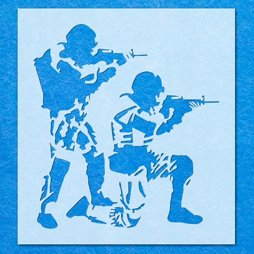 Soldaten-Schablone, Mylar-Airbrush-Malerei, Wandkunst, Handwerk Soldaten-Schablone, Mylar-Airbrush-Malerei, Wandkunst, Handwerk von LAZER NINJA