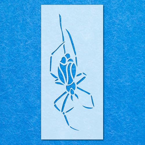 Spinne auf Netz-Schablone, Mylar-Airbrush-Malerei, Wandkunst von LAZER NINJA