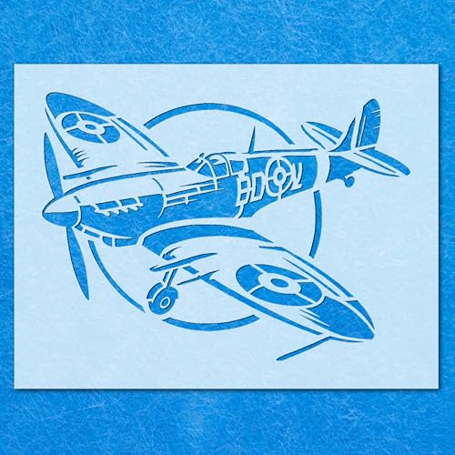 Spitfire Schablone "Kampfflugzeug 5.1 cm, Mylar-Airbrush-Malerei, Wandkunst, Handwerk von LAZER NINJA
