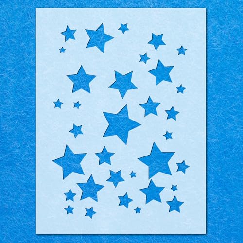Sternform-Schablone: Mylar-Airbrush-Wandkunst, Malerei, Basteln, 190 Mikron, DIY-A1-Schablone, Designgröße (550 mm, 780 mm) von LAZER NINJA