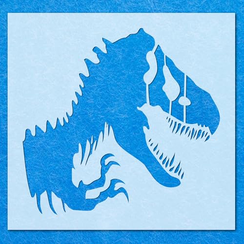 T Rex Dinosaurier Schablone Mylar Airbrush Wandkunst Malerei Handwerk - 190 Mikron - A2 Schablone - Designgröße (402 x 380 mm) von LAZER NINJA