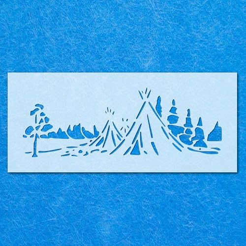 TP Zelte, indische Camp-Schablone, Mylar-Airbrush-Malerei, Wandkunst, Handwerk von LAZER NINJA