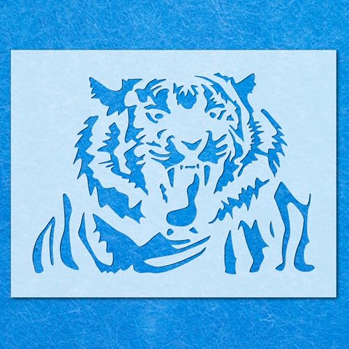 Tiger Schablone 03, Mylar-Schablone, Airbrush-Malerei, Wandkunst, Handwerk Tiger Schablone 03, Mylar-Schablone, Airbrush-Malerei, Wandkunst, Handwerk von LAZER NINJA