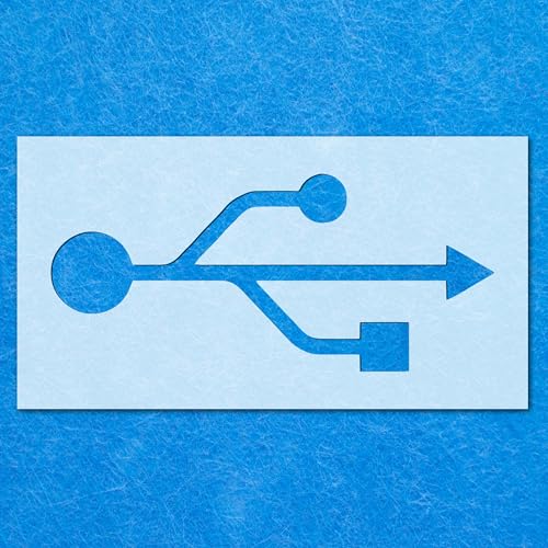 USB-Symbol-Schablone, Mylar-Airbrush-Malerei, Wandkunst, Handwerk von LAZER NINJA