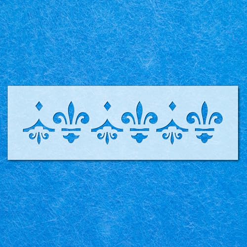 Vintage Damast Repeat Pattern Border Stencil: Life Airbrush Wall Art Crafts 2-A2 Schablone – Designgröße (554 x 121 mm) von LAZER NINJA
