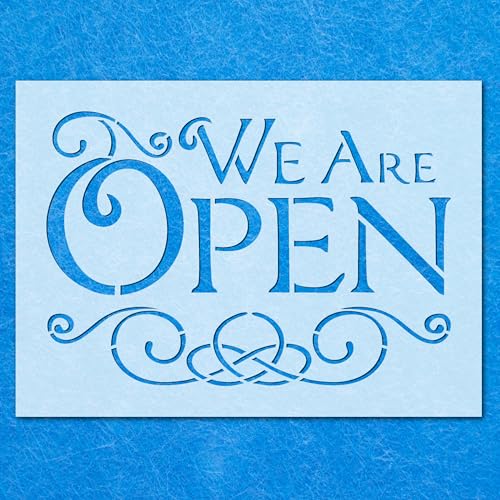 Vintage-Schablone "We are Open", Mylar-Airbrush-Malerei, Wandkunst, Handwerk von LAZER NINJA
