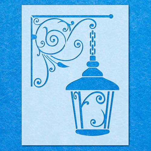 Vintage Shabby Chic Ecke Öl Straßenlaterne Schablone Airbrush Wandkunst Handwerk A4 Schablone - Design Größe (234 x 170 mm) von LAZER NINJA