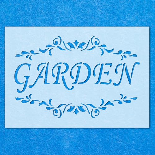 Vintage Shabby Chic Gartenschablone: Mylar Airbrush Wandkunst Malerei Handwerk - A1 Schablone - Designgröße (801 x 524 mm) von LAZER NINJA