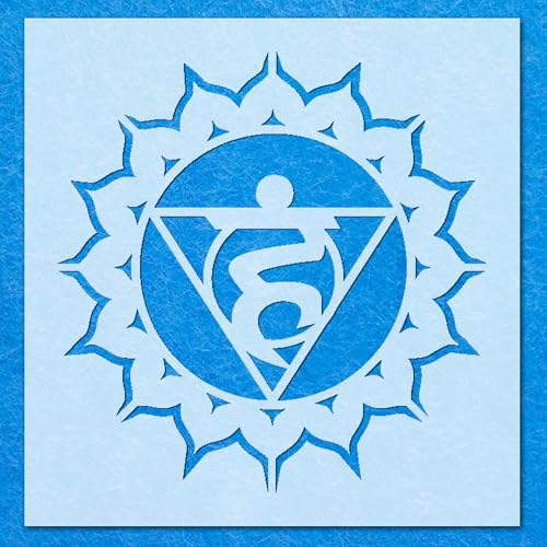 Visuddha Chakra Hals-Schablone Mylar Airbrush Wandkunst Malerei Handwerk | DIY-A2 Schablone - Designgröße (391 x 380 mm) von LAZER NINJA