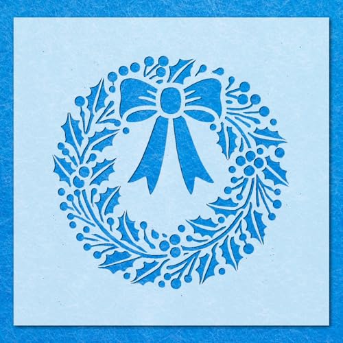 Weihnachts-Riff-Schablone: Mylar-Airbrush-Wandkunst, Malerei, Basteln, 190 Mikron, A5-Schablone, Designgröße (111 x 108 mm) von LAZER NINJA