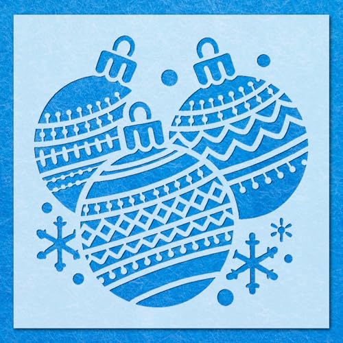 Weihnachtskugel-Dekorationsschablone: Mylar Airbrush Wandkunst Malerei Handwerk 24-A5 Schablone – Designgröße (109 x 108 mm) von LAZER NINJA